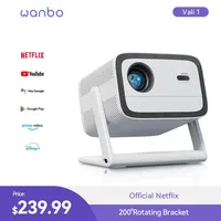 Wanbo Vali 1 4k Portable Projector 900ansi Android TV11.0 Home Theater Projectors Beamer Projetor Wide-angle Rotating