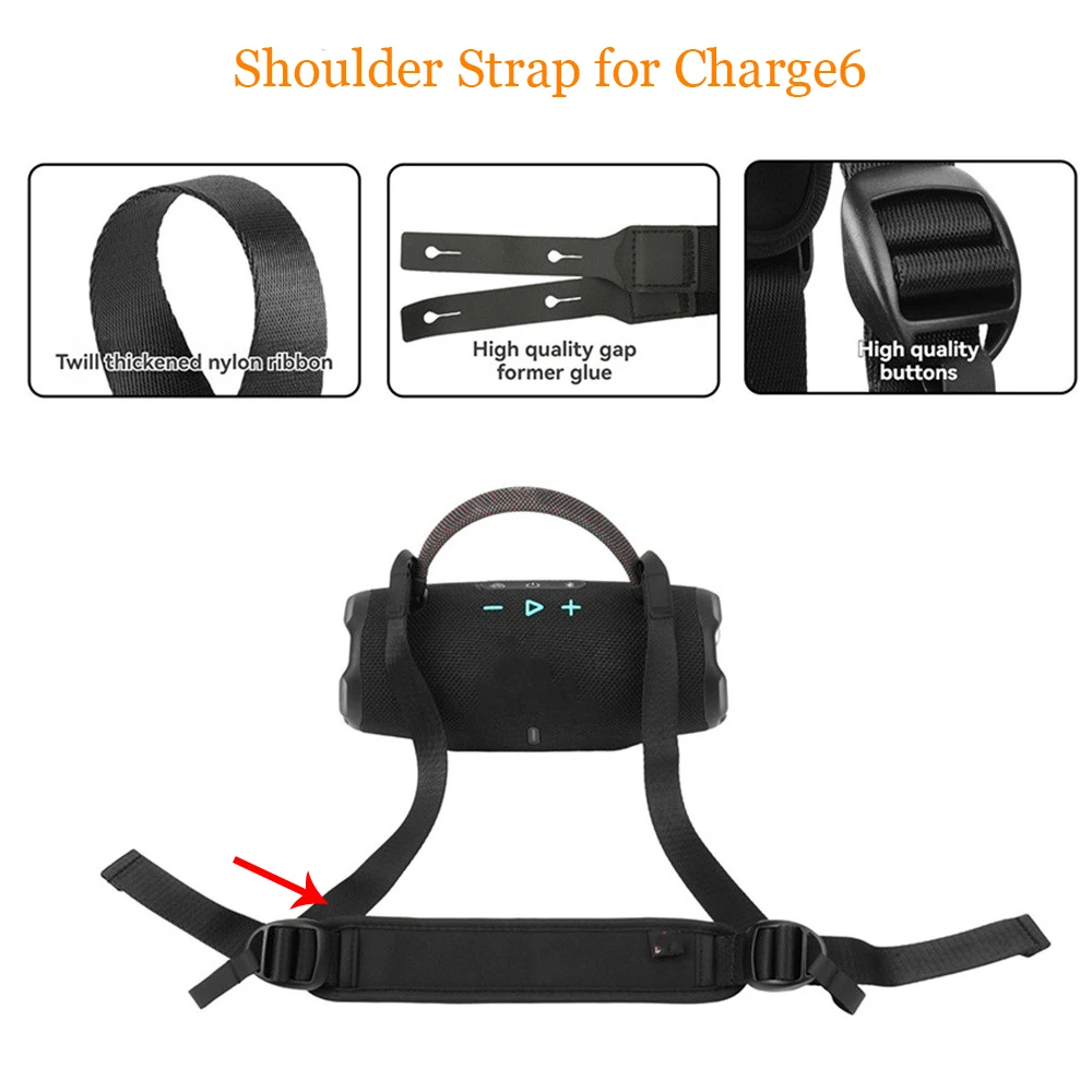 Adjustable Shoulder Strap for JBL Charge6 Belt Bracelet Replacement Crossbody Shoulder Pad Portable Strap Speaker Accessory