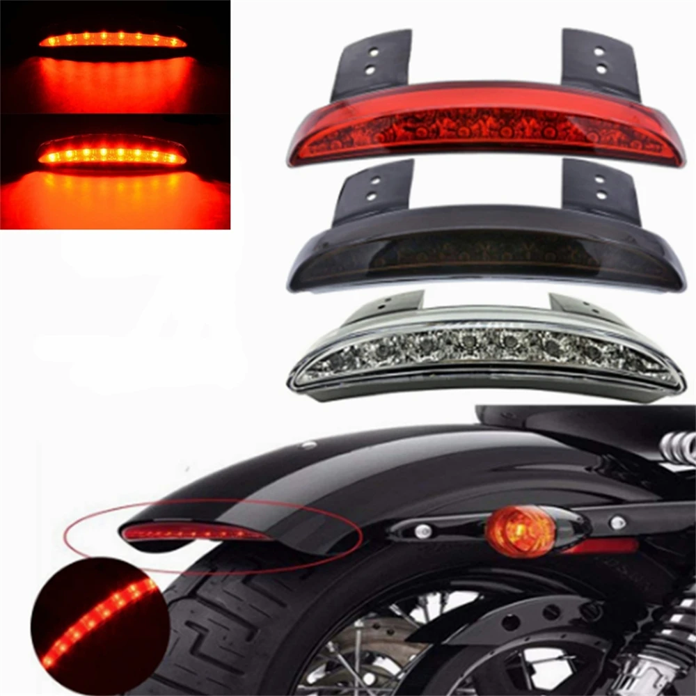 

Motorcycle Lights Rear Fender Edge Red LED Brake Tail Light Motocycle For Touring FOR Sportster XL 883 XL 1200C 1200V Cafe Racer