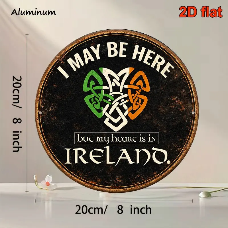 2D Flat, 1pc 8x8in/20x20cm 2D Flat Round Sign, Vintage Plaque Featuring an 