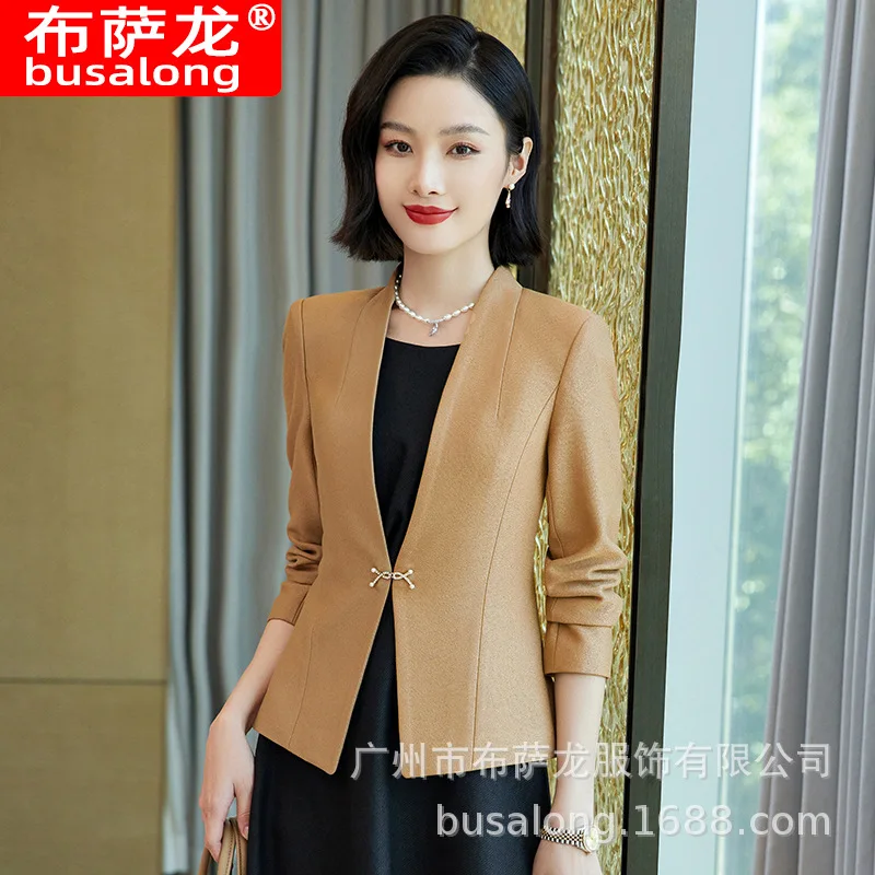 

2025New Stylish Fashion Suit Casual Women's Long Sleeve Professional Blazer Formal Women's Single Jacket Workwear1695
