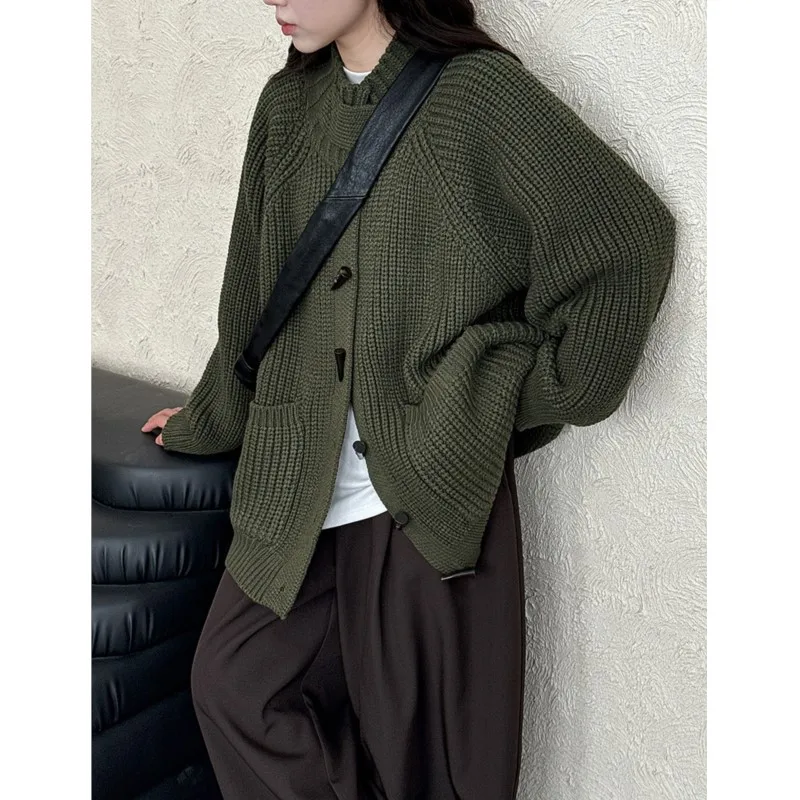 سترة صوفية كلاسيكية متماسكة مكتنزة على الطراز الفرنسي من جوهنيتشر للنساء للخريف والشتاء مع زر تبديل سترات غير رسمية متعددة الاستخدامات #1