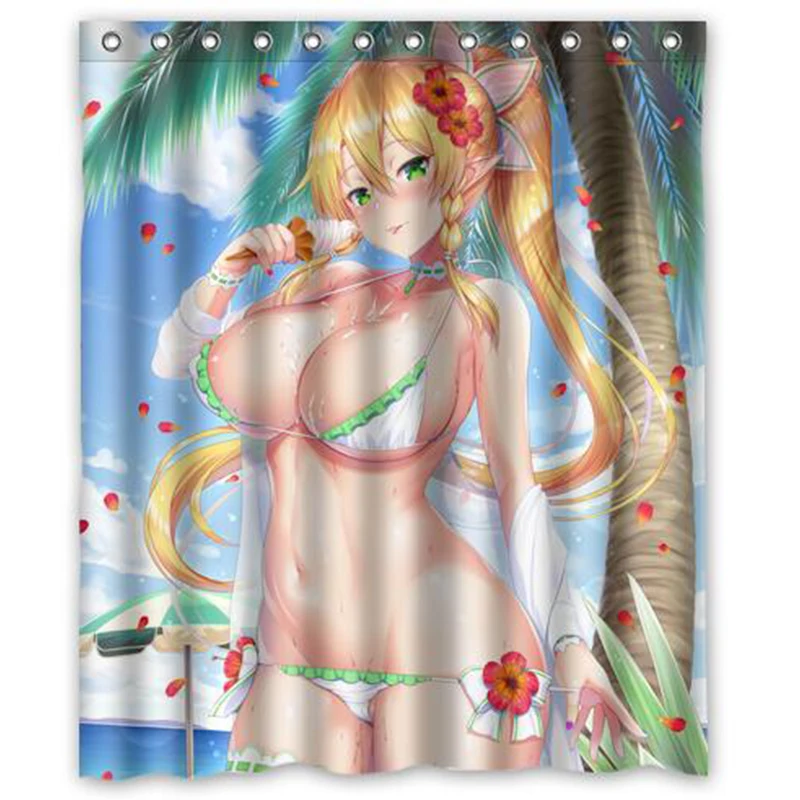 150x180cm Anime Kirito Asuna Suguha SAO Personalized Custom Polyester Waterproof Bath Shower Curtain