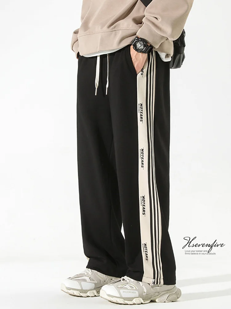 

American Sle Tee Bars Men's Loose Straight Leg Pants Summer New Faion Brand Casual Long Trousers Youth Vitali Sle