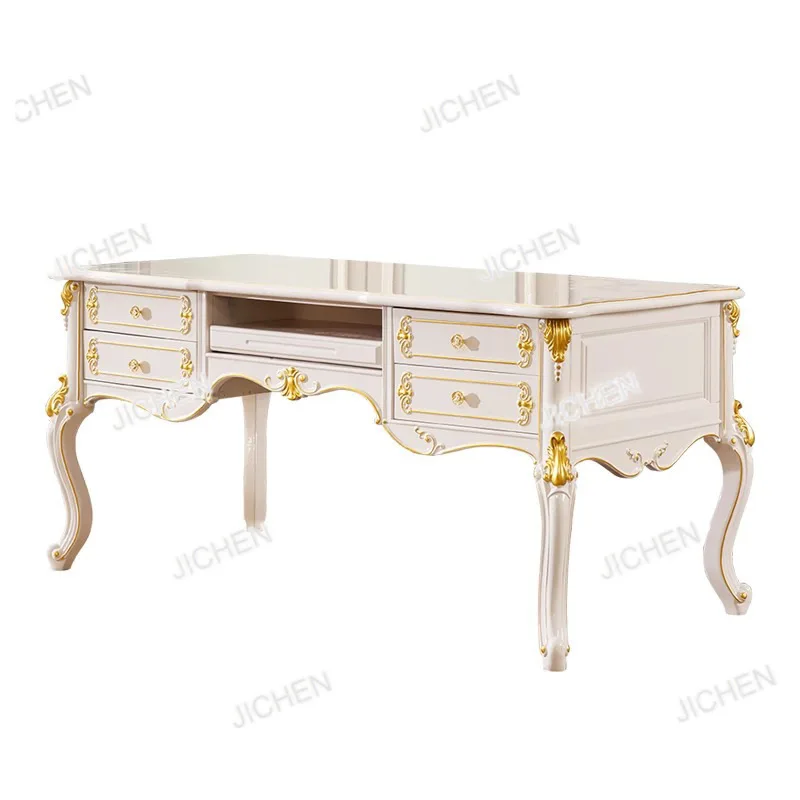 

Европейский стол и стул из цельного дерева, простой европейский компьютерный стол, письменный стол, роскошный офис, маленькая квартира, ro