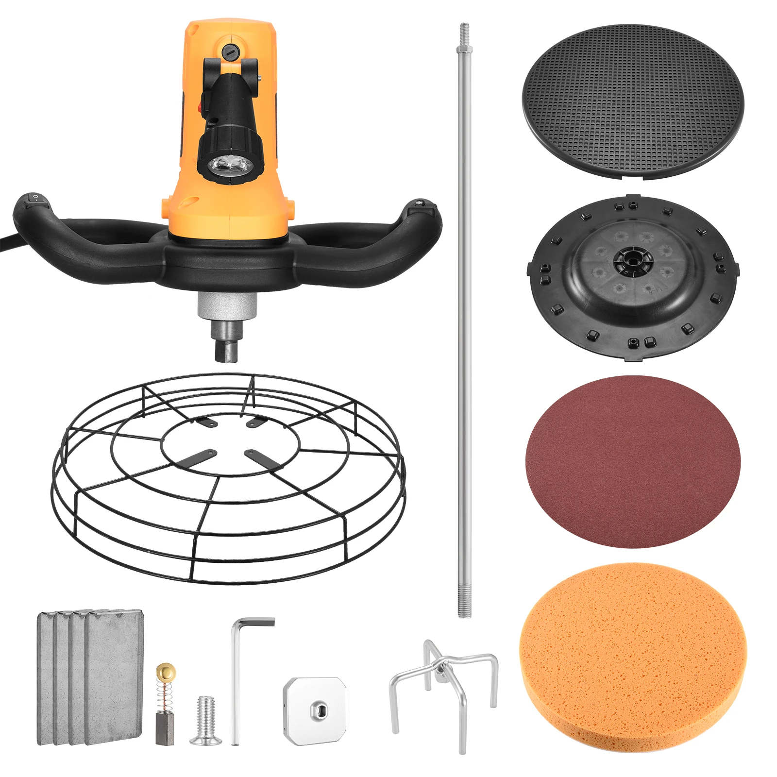 Electric Concrete Cement Mortar Trowel Wall Smoothing Polishing Machine Full Iron Frame Automatic Mixer Plastering Tool