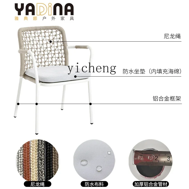 b  Outdoor Balcony Courtyard Garden Terrace Outdoor Table and Chair Waterproof Sun Protection Anti-Corrosion Rattan Furniture