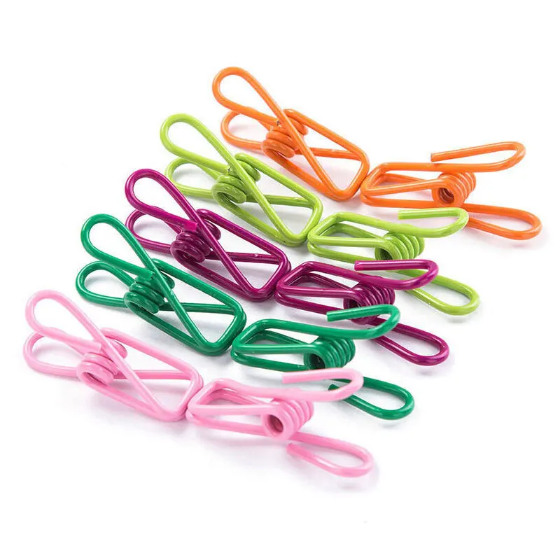 Multifunction Metal Clips PVC Coated Other Household Sundries Good Persistence Colourful Food Bag Paper Clip Clothes Pins