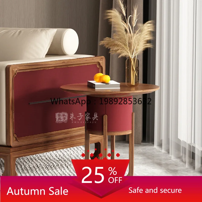 

LYY Black Walnut Wood Corner Table Leisure Table Modern Simple Square Side Table Solid Wood