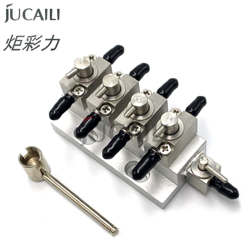 JCL Metal Three Way Cleaning Valve Device 4 Bit for Flora Infinity Large Format Printer Printhead Cleaning Assembly