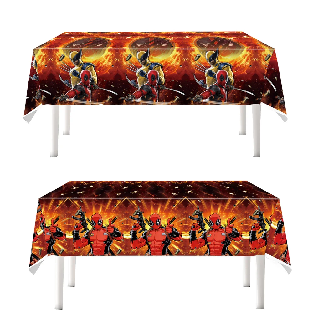 New Superhero Deadpool 3 Wolverine Tablecloth Party Decoration Disposable Boys Party Favors Baby Shower Birthday Party Supplies