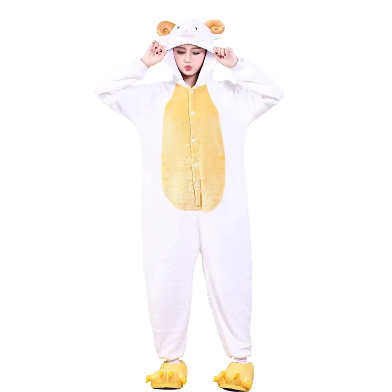 

Lovely Sheep Kigurumi Pajamas Anime Onesies For Adults One-Piece Pyjamas Women Men Halloween Costume Full Overalls Bodysuits