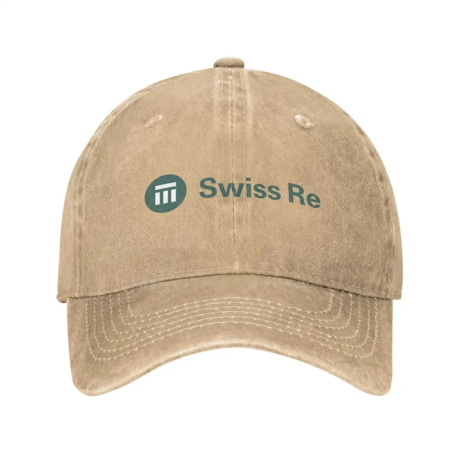 Swiss Re logotipo qualidade Denim Cap, chapéu De Baseball De Malha