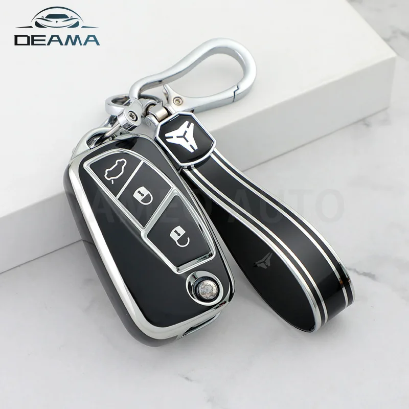 For FIAT 500 Panda Stilo Ducato Punto Doblo Bravo TPU Car Flip Key Case Cover Shell Fob Bag Protected Accessories