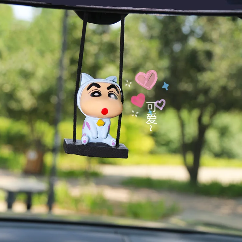 6cm Anime Crayon Shin-chan Q Version Action Figure PVC Model Toys Car ornaments Hanging pendant for rearview mirror Gifts boxed