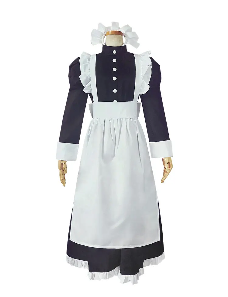 

Maid Costumes England Style Dress Girls Woman Cosplay Coffee House Maid Waitress Costumes