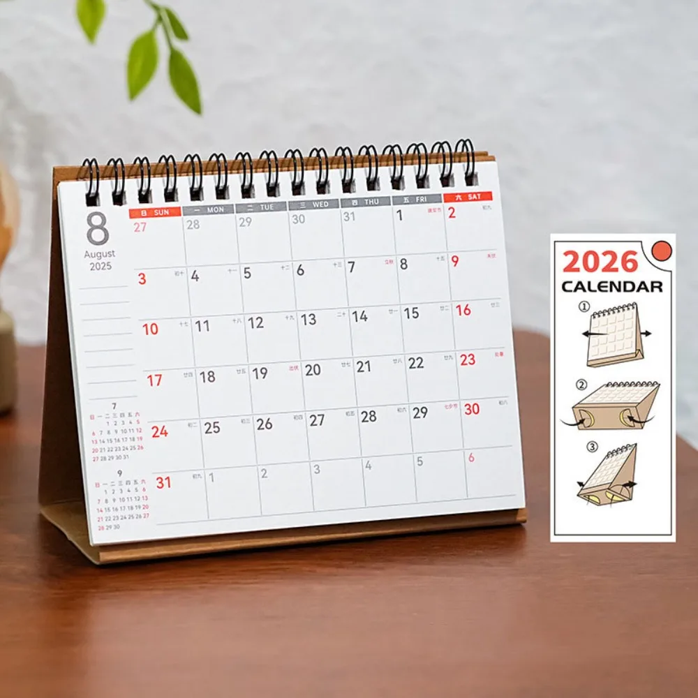 

Simple Coil 2026 Desk Calendar Portable Desktop Decoration Mini Calendar Daily Planner Gifts