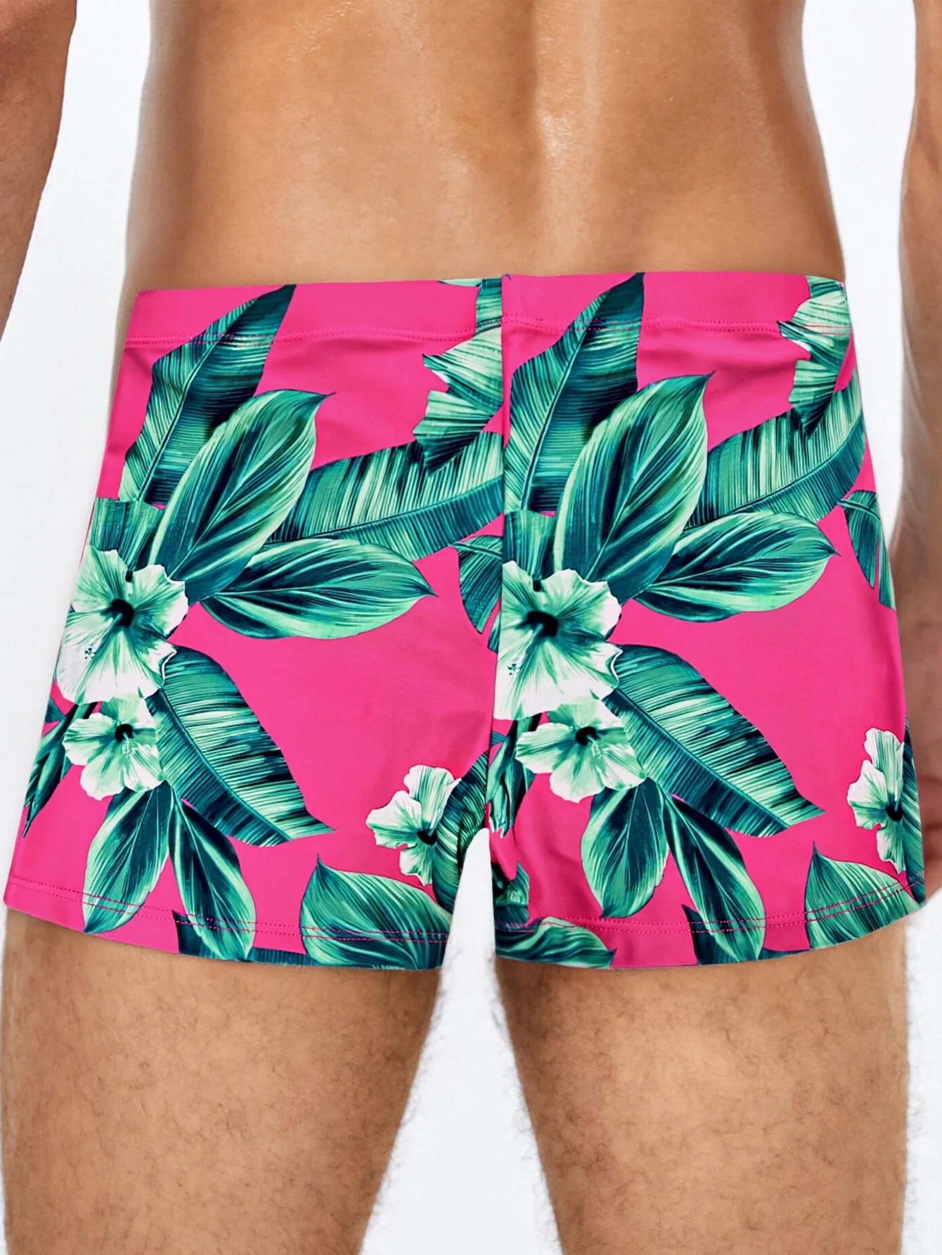 Men's sports flat angle swimming trunks, high elasticity fast drying breathable swimming trunks, essential for beach swimming