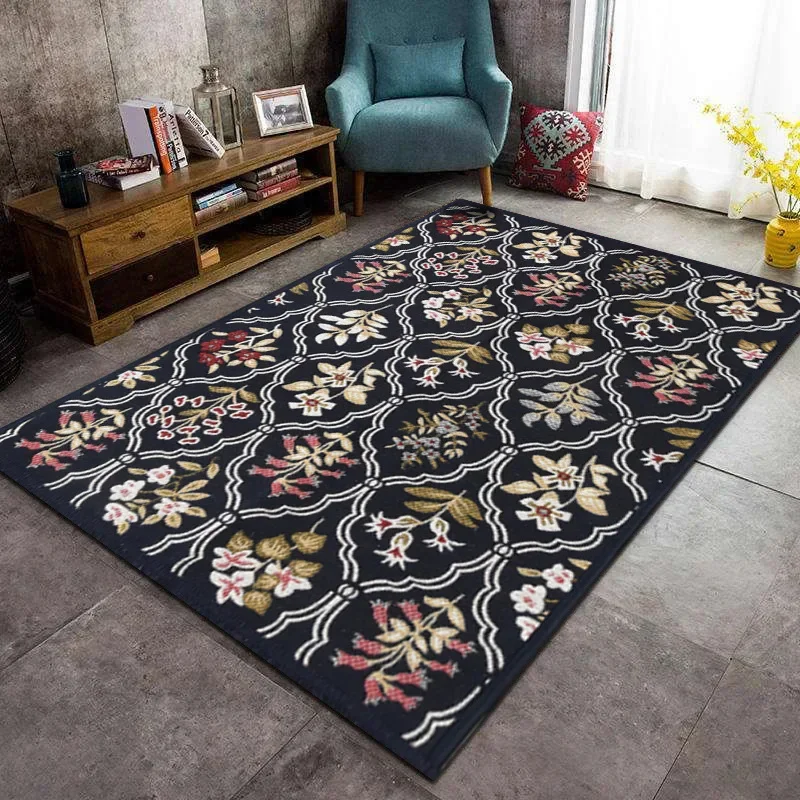 

1PC American Retro Persian Carpet Large Area Non-Slip Living Room Bedroom Study Cloakroom Floor Mat Home Decoration