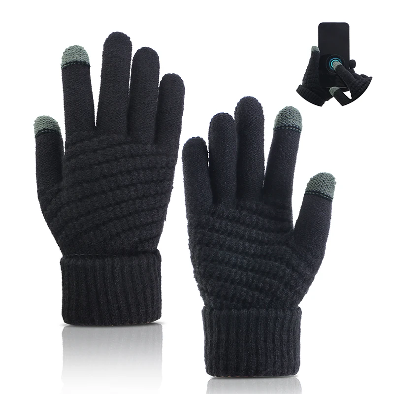 

New Winter Touch Screen Gloves Men Women Ski Mittens Winter Keep Warm Full Finger Imitation Wool Warm Knitting Windproof Golves