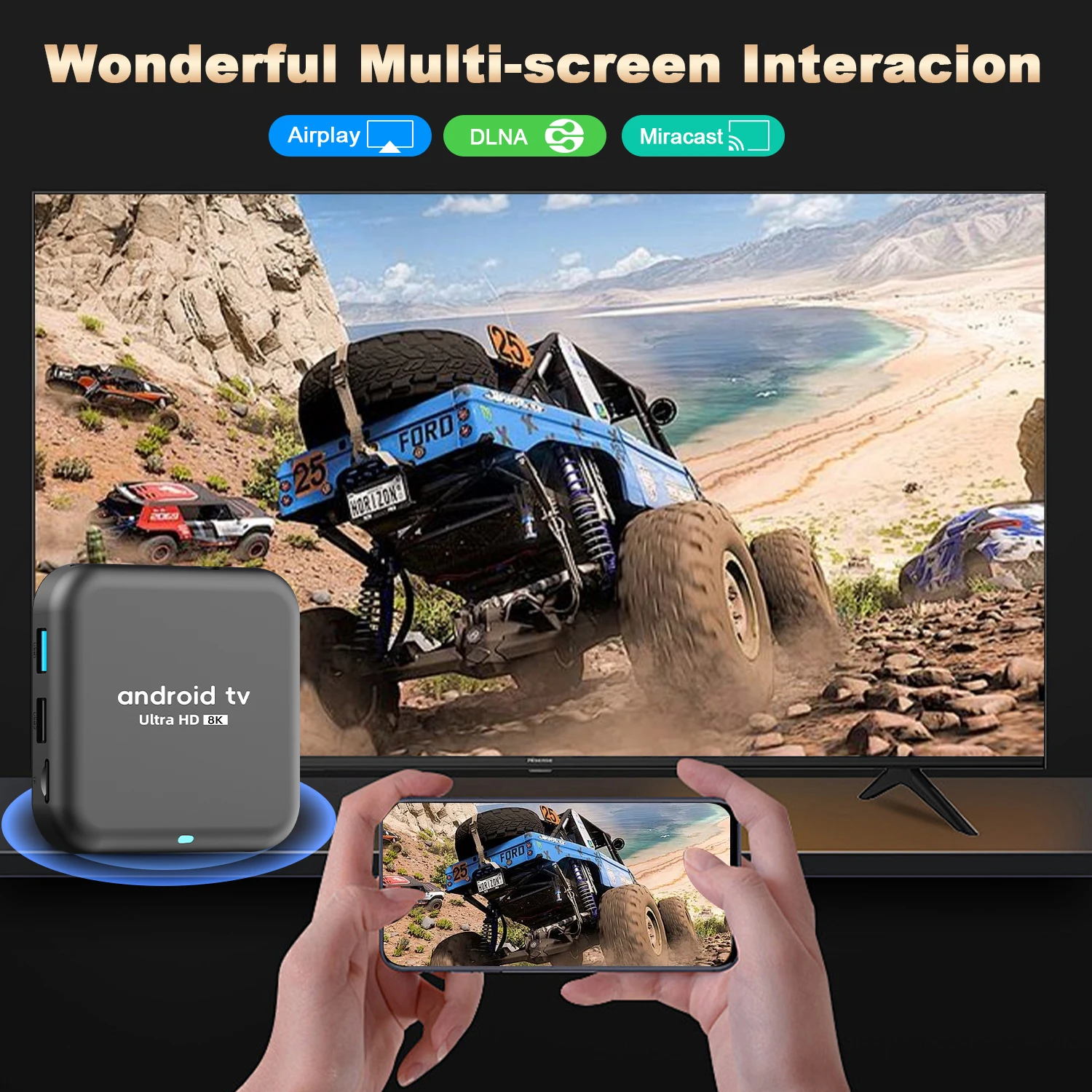 Smart Android TV Box RK3528 رباعي النواة 8K HDR مشغل الوسائط جهاز البث المزدوج واي فاي 2.4G/5.8G بلوتوث HDMI لـ Netflix YouTub