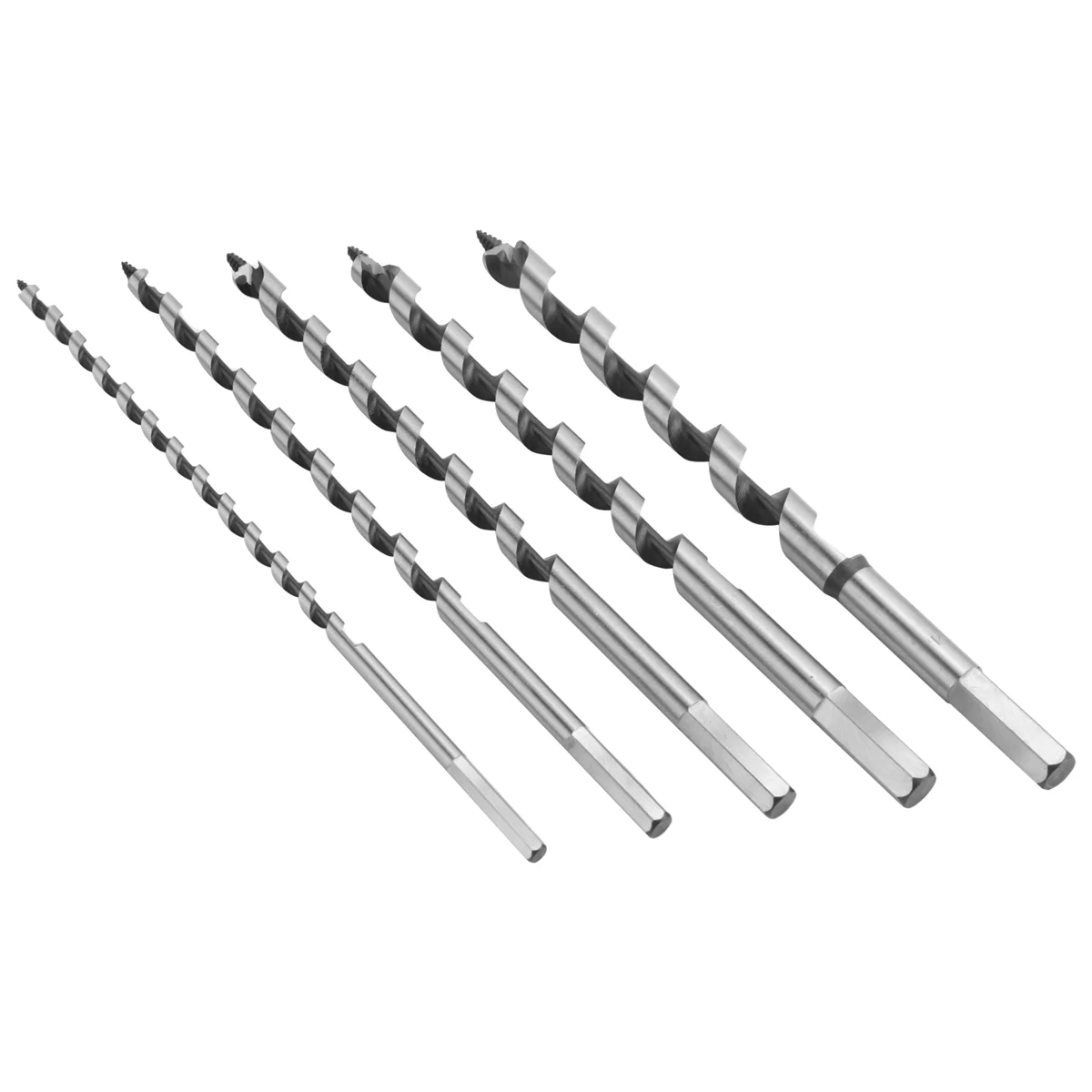 A06K 5PCS 230mm Hex Shank Extra Long Point Twist Auger Wood Drill Bits Set Woodworking Twist Drill Bit Tool Set 6 8 10 12 14mm view 3