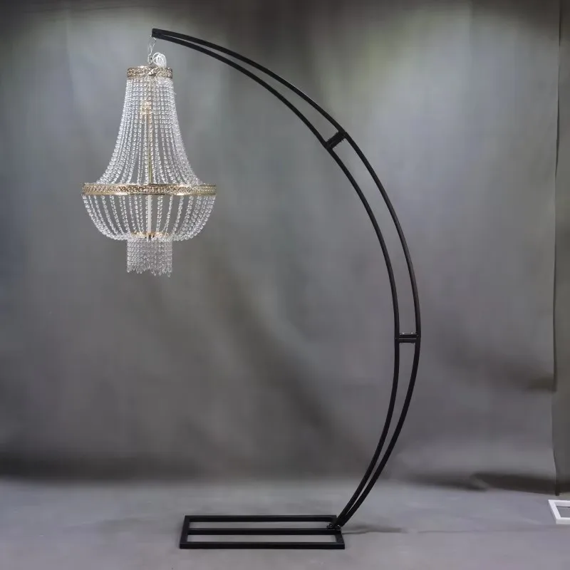 1-6pcs F30 2.4M Metal Iron Half Moon Shape Chandelier Bracket Arc Stand for Wedding Decoration Flower Arch And Ivy