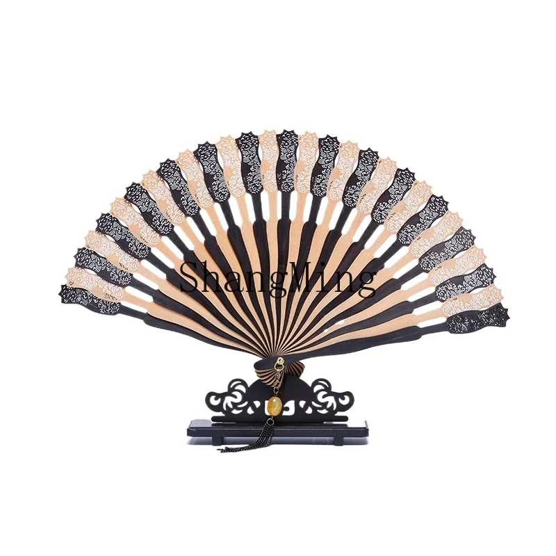 

ZYH sandalwood fan, medieval folding fan craft gift fan sandalwood fan