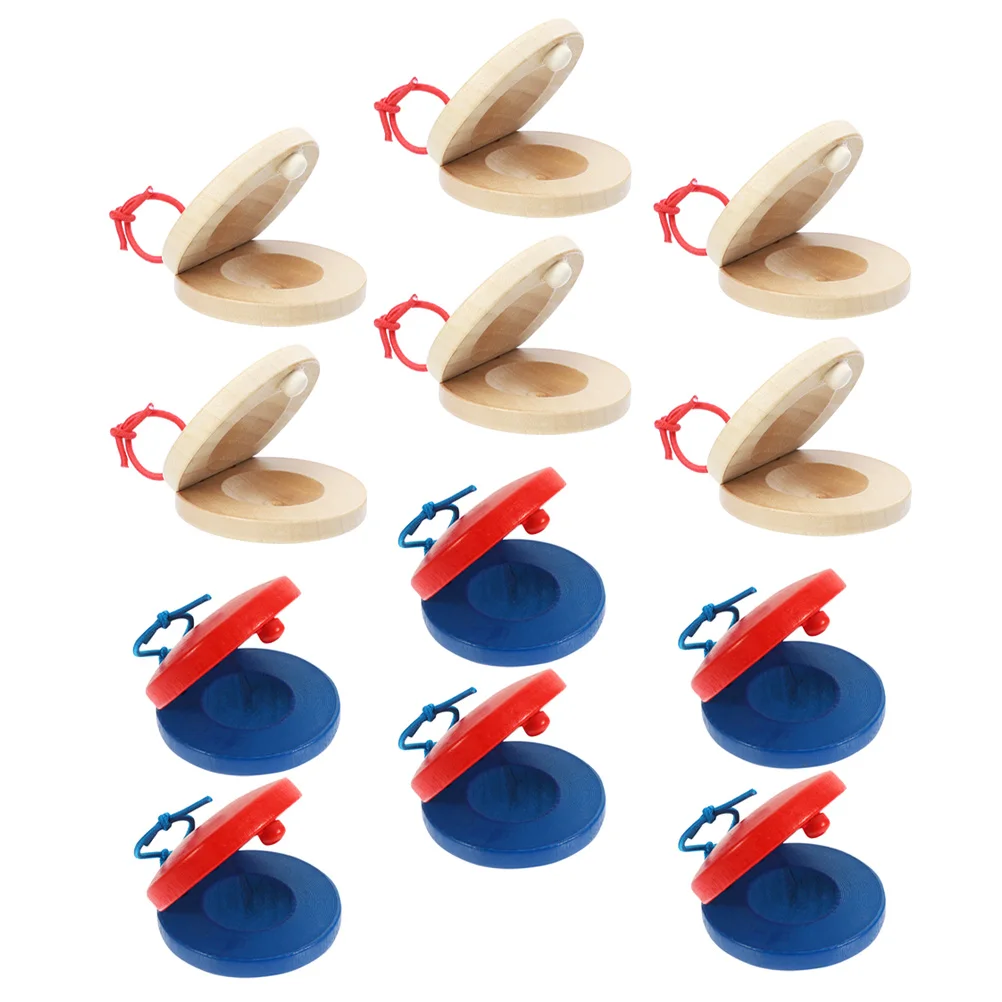 

12 Pcs Wooden Castanets Children Musical Toy for Kids Instrument Instruments Puzzle Baby Toys Percussion