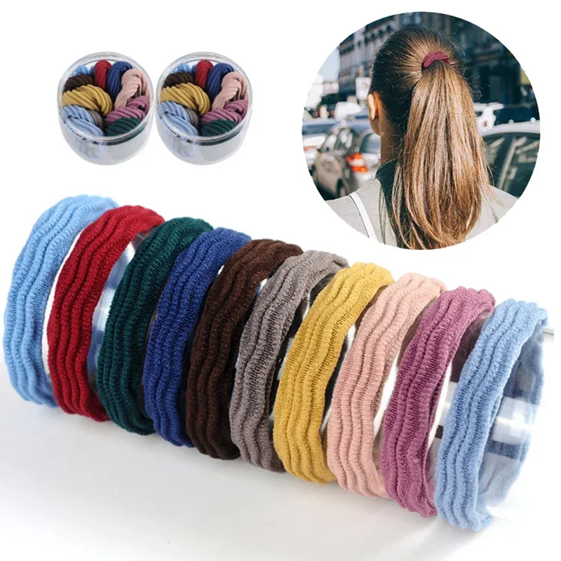 5/10/20pcs Fashion Korean Elastic Hair Bands for Women\'s High Elastic Wave Circle Hair Rope Hair Accessories Headwear Headdress