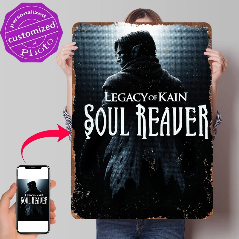 Legacy of Kain Soul Reaver Tinplate Poster Customized Wall Art Retro Vintage Metal Signs for Fans Gaming Decoration Room House