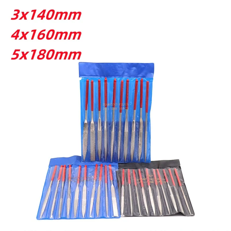 

3x140/4x160/5x180mm Needle File Set Mini Needle File Kit For Stone Glass Metal Carving Craft Hand Tools