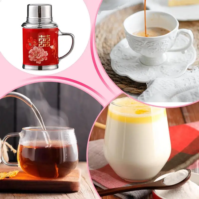 460ml nostálgico criativo cerâmica chinês casamento garrafa de água caneca cerâmica para café tradicional caneca chinesa com tampa