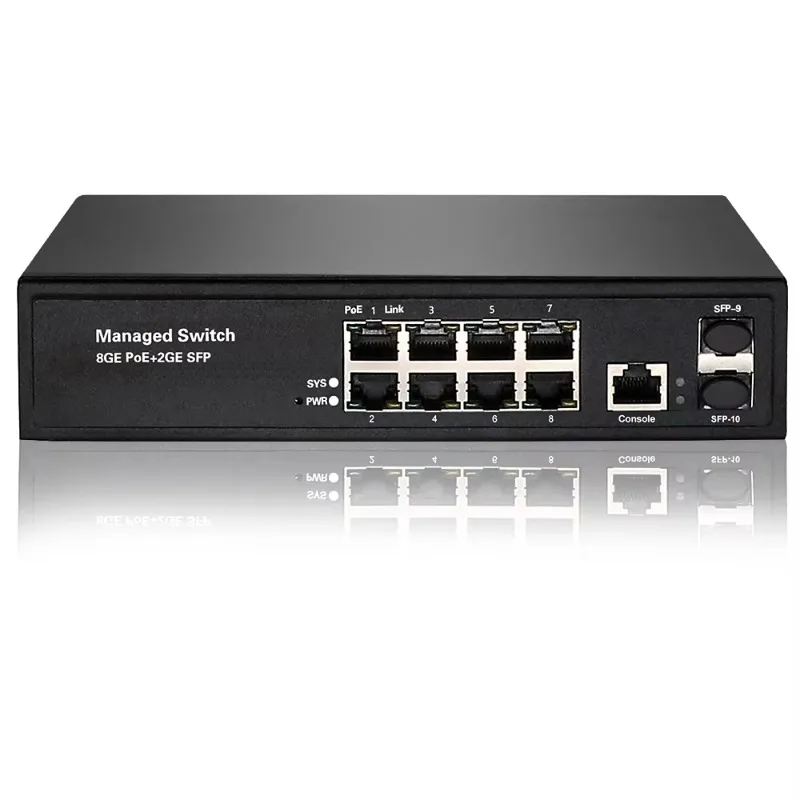 8 Port Gigabit L2 Managed Ethernet Network Switches with 2 X Optic Fiber SFP Slots