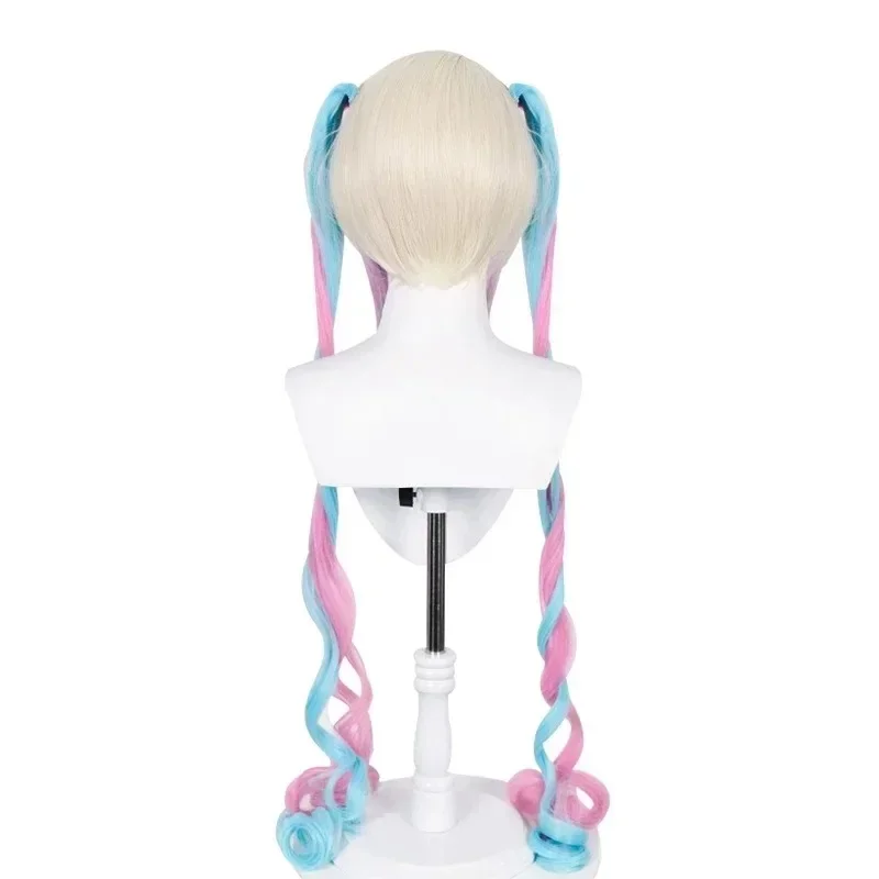 NEEDY GIRL OVERDOSE Ame Black Wig KAngle Hairpins Cosplay Long Wig Game Ame-chan Angle-chan Double Ponytail