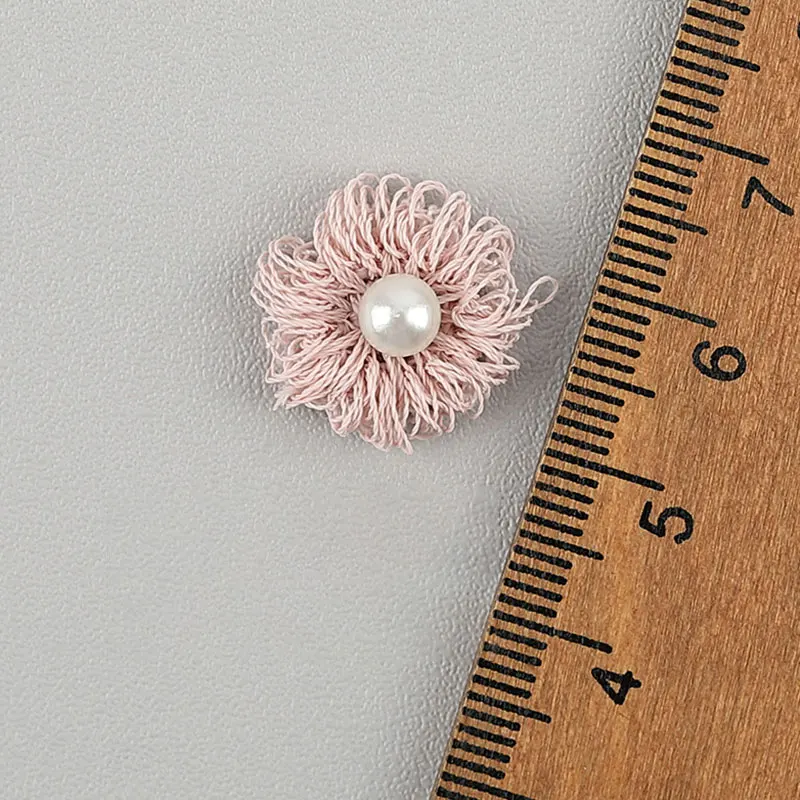 50 Stück Perlen-3D-Blasen-Applikationen mit kleinen Blumen für DIY-Kinderhaarspangen, Schuhe, Hüte, Dekorationsaufnäher – Detail 7