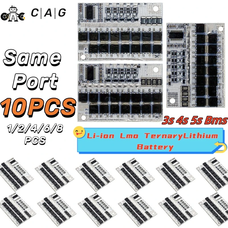 1 - 10PCS 5S 4S 3S BMS 100A 21V 18V 16.8V 12V 18650 Li-ion LMO Ternary Lithium Battery Protection Circuit Board Balance Charging