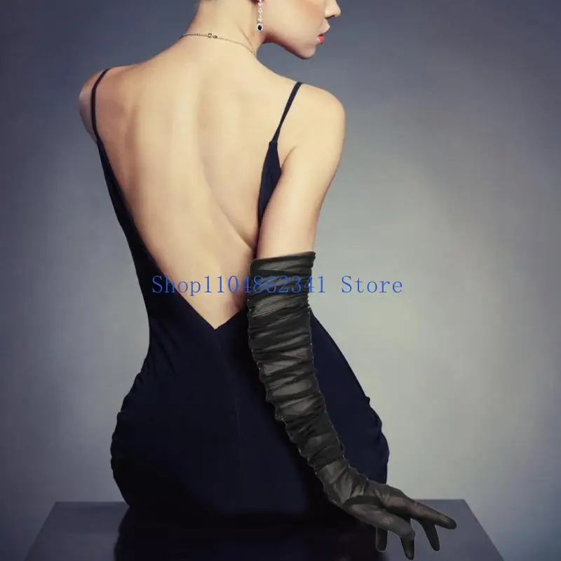 5ASD طية مقاومة قفازات طويلة الشبكات طويلة الأزياء الرجع