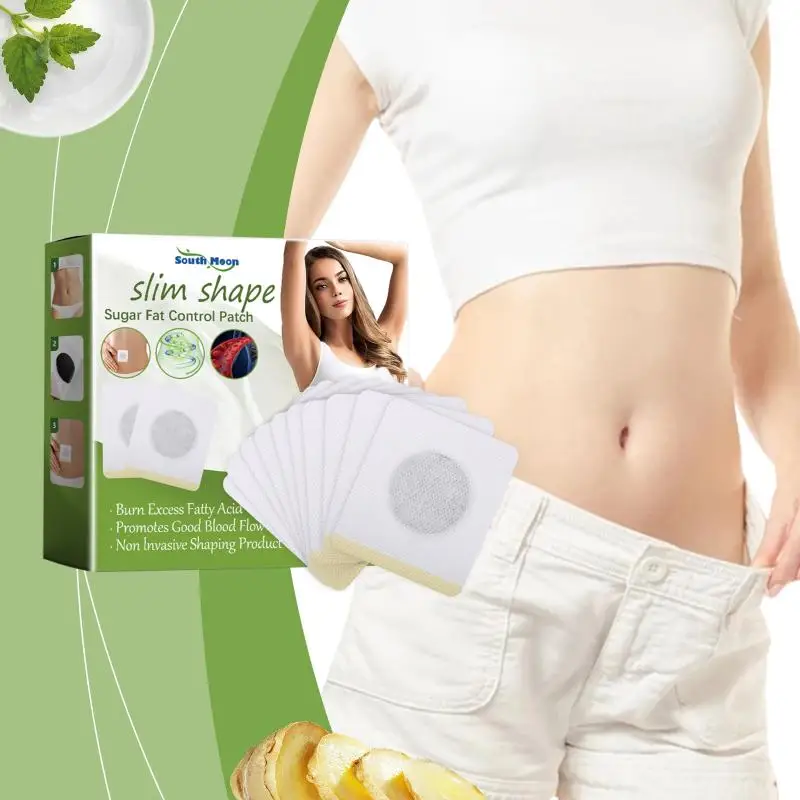 10Pcs Sugar Fat Control Patch Herbal  Mild Safe Promote  And Increase Vitality  Skin