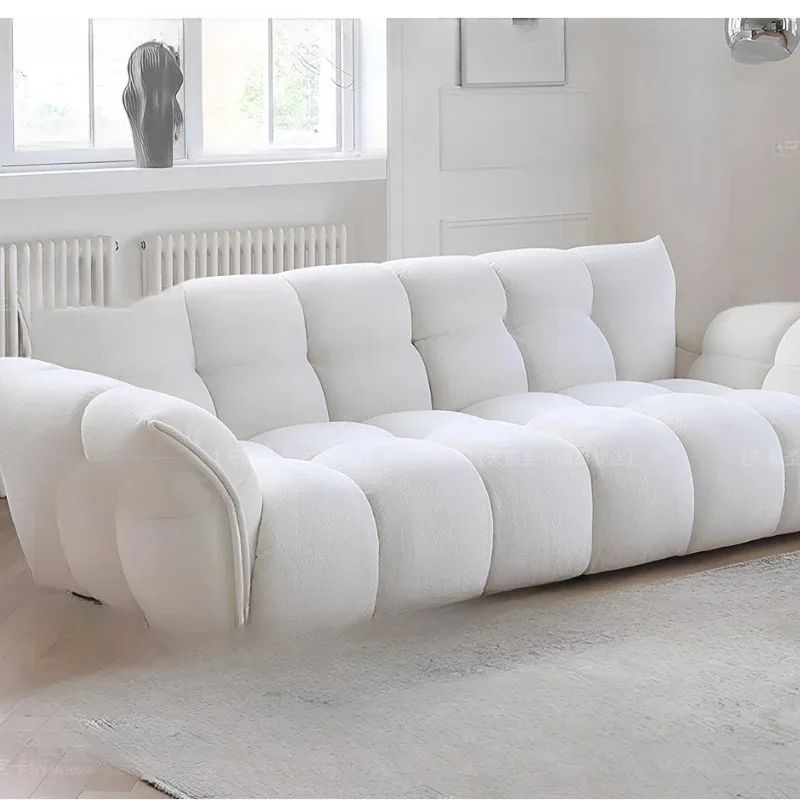 

Lily sofa Italian minimalist small apartment living room straight row 2025 new cream wind double French fabric sofa