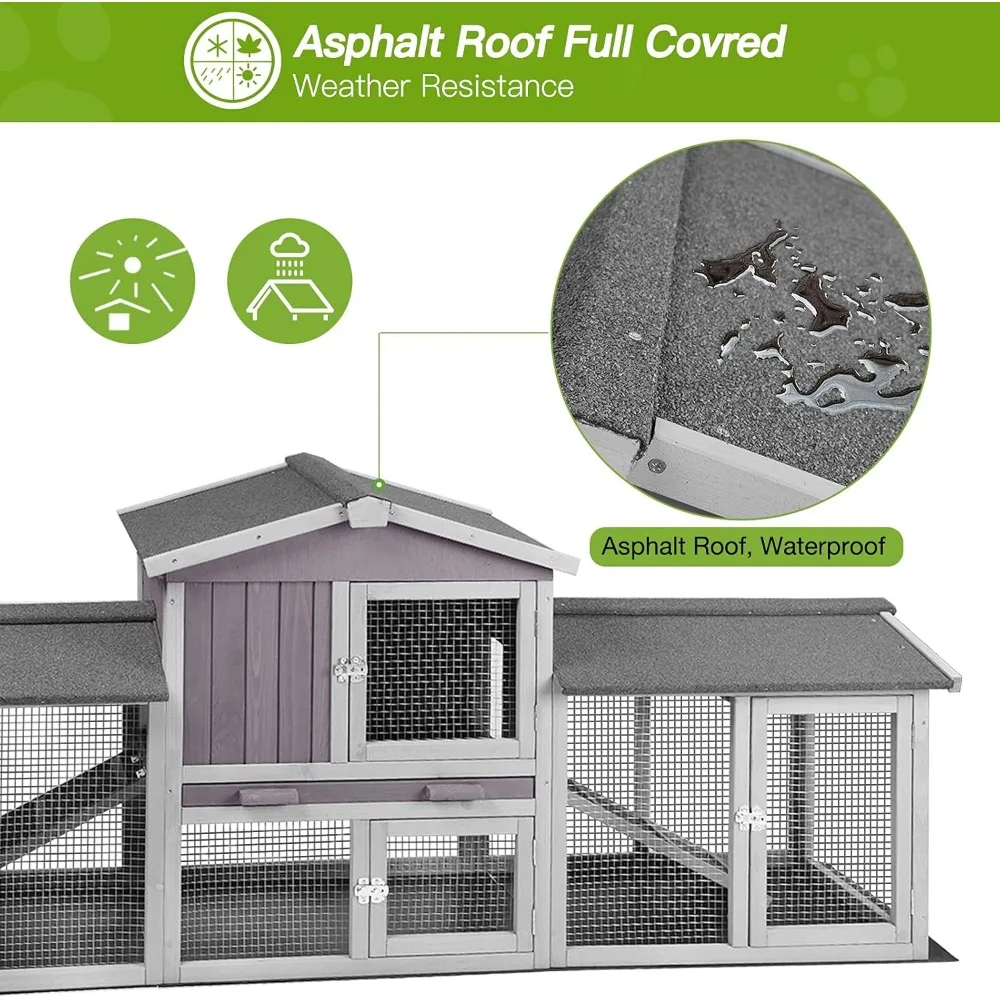 Large Outdoor Rabbit Cage with Removable PVC Floor for Easy Cleaning