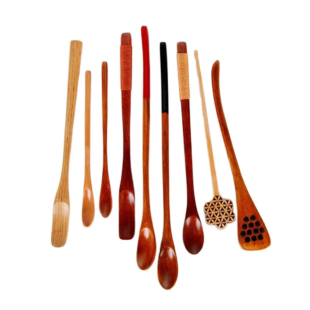 Wood Cooking Utensil Tea Leaf Matcha Sticks Teaware Spice Gadget Spoon Teaware Black Bamboo Kitchen Tool 180*10*10mm