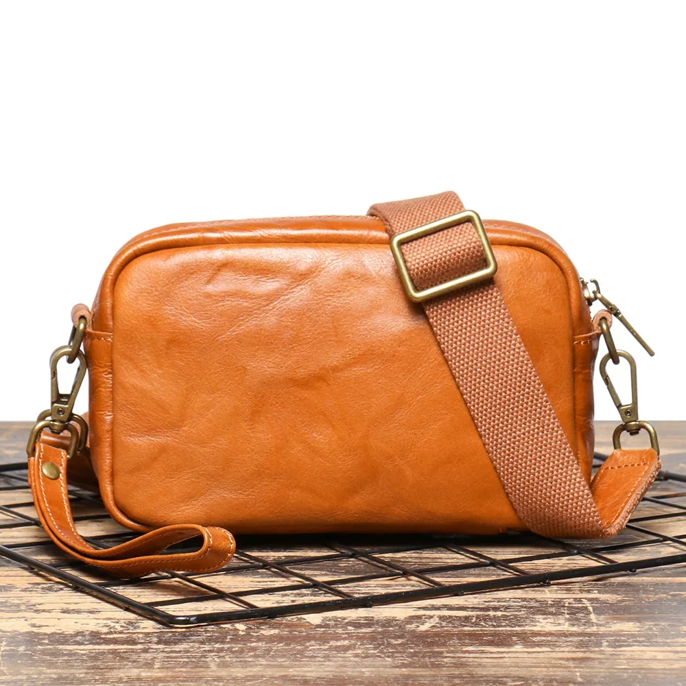 

Vintage Leather Shoulder Bag for Men and Women