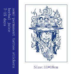 Cartoon 7-15 Days Herbal Juice Semi Permanent Tattoo Stickers Men Women Arm Anime Faux Tatouage Tattoo Temporary Waterproof Art