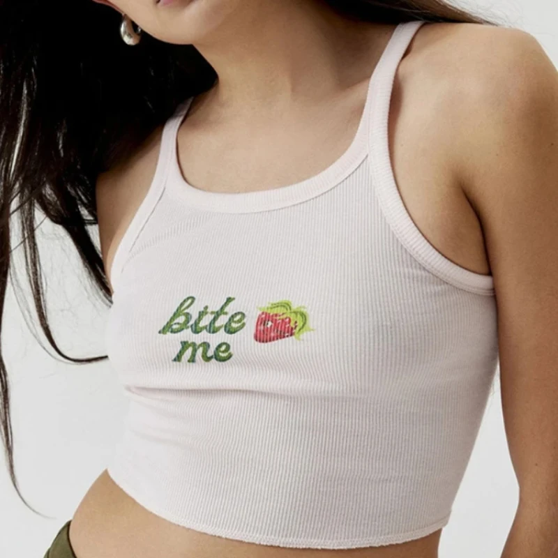 

Fashion graphic printed T-shirt Y2K clothing women's wear summer printed round-necked sleeveless T-shirt street wear