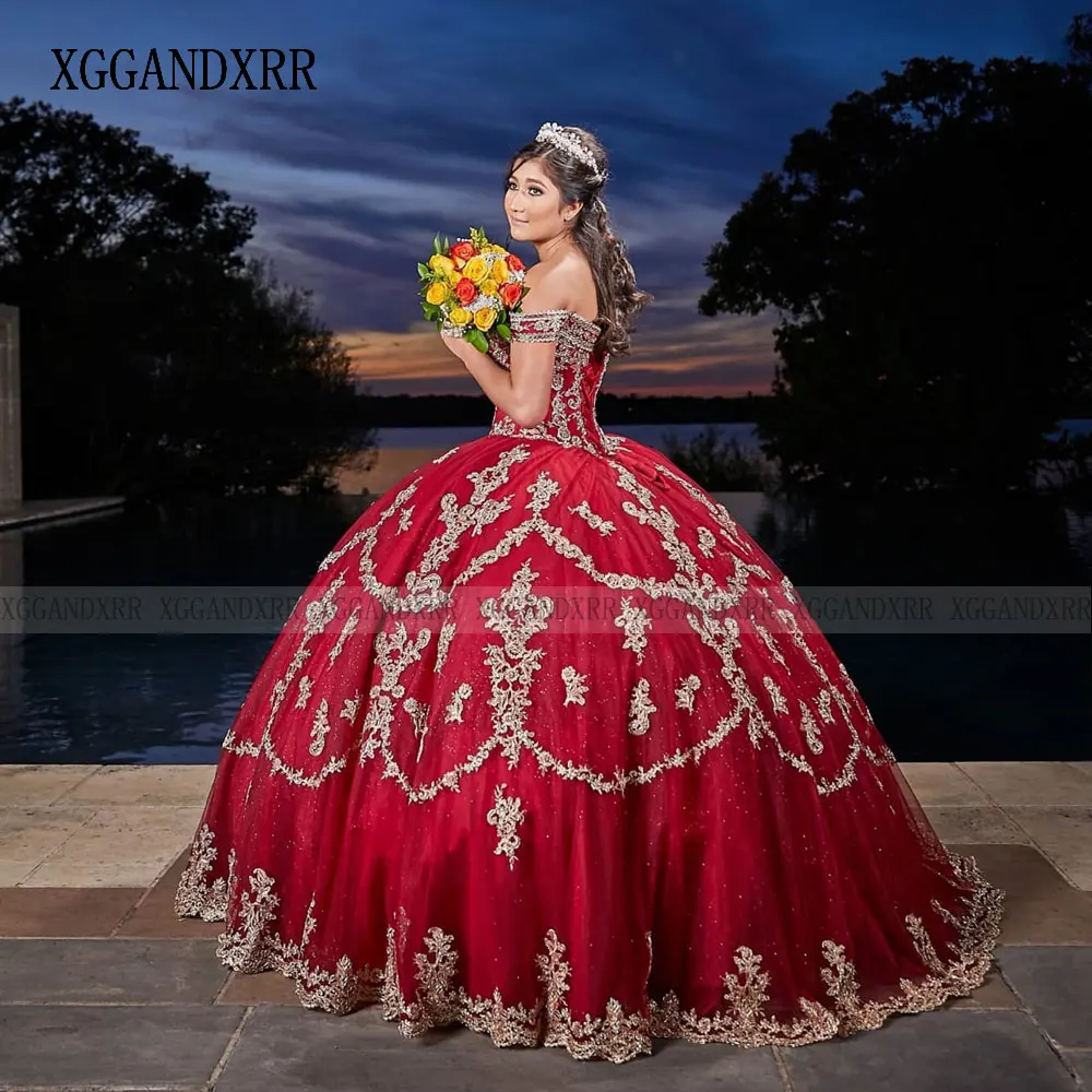 Luxury Red Quinceanera Dresses 2024 Sweetheart Birthday Party Princess Sweet 16 Gown With Appliques Pageant Vestidos De 15 Años