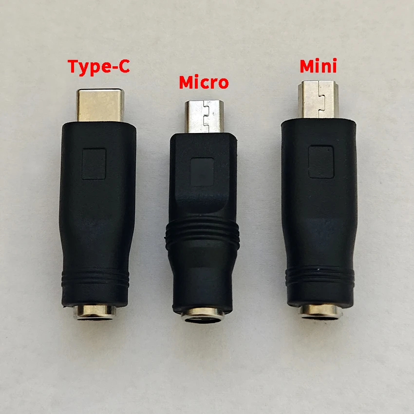 

Type-C Micro Mini USB Male Power Adapter Converter Plug USB C DC5.5X2.1 Female Charging Cable Adapter Converter