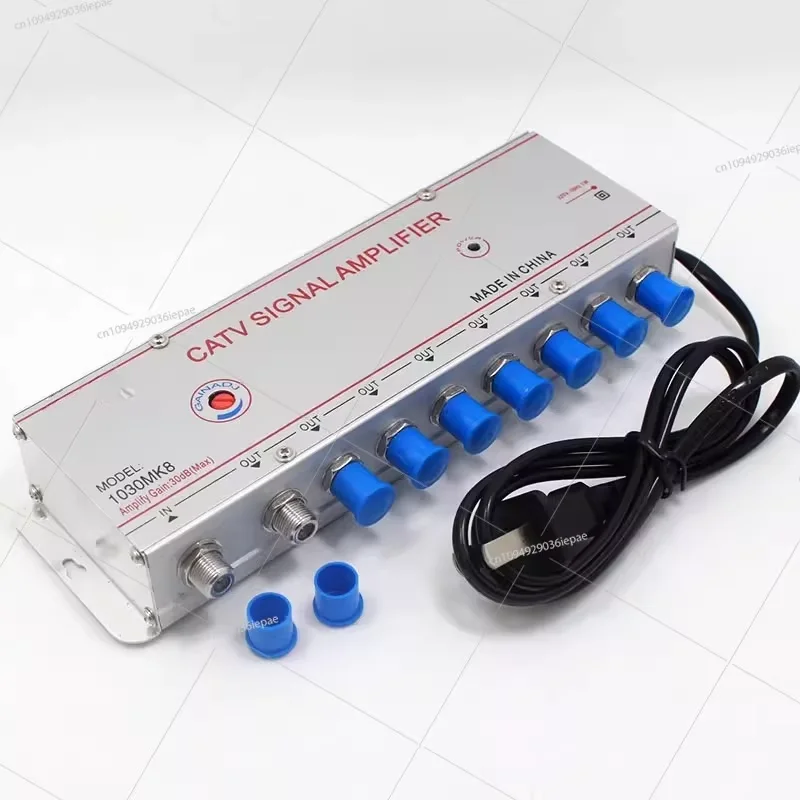 220V 30DB 1030MK8 1 ingresso 8 uscite TV via cavo ripetitore di segnale cavo digitale analogico amplificatore di segnale TV