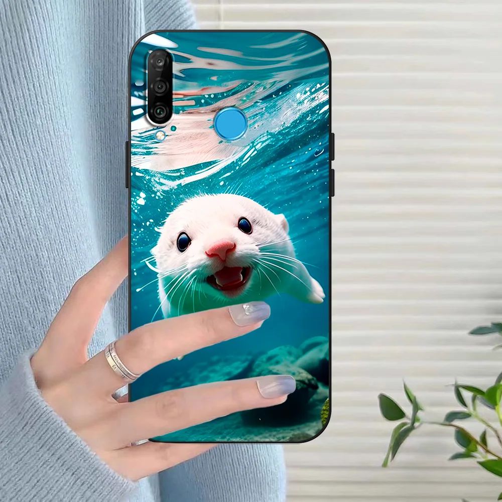 For Huawei P30 lite Nova 4e honor 20s honor 20 lite russian version Case phone back Cover black tpu case amazing cool cats pets