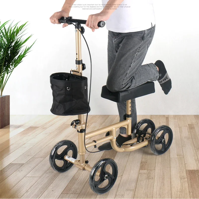 

Leg Injury Rehabilitation Knee Scooter, Wheeled Walker for Disabled and Elderly, Assisted Mobility Crutches, Comfortable Support